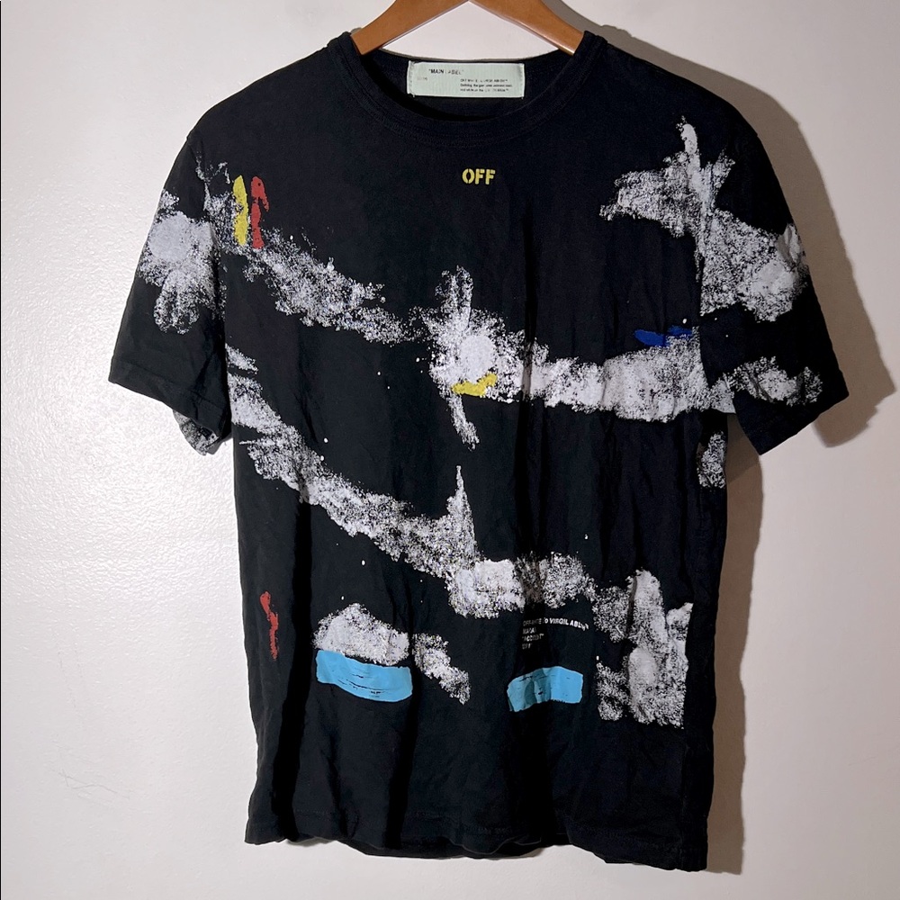 Off-White Black Artistic Graphic Tee